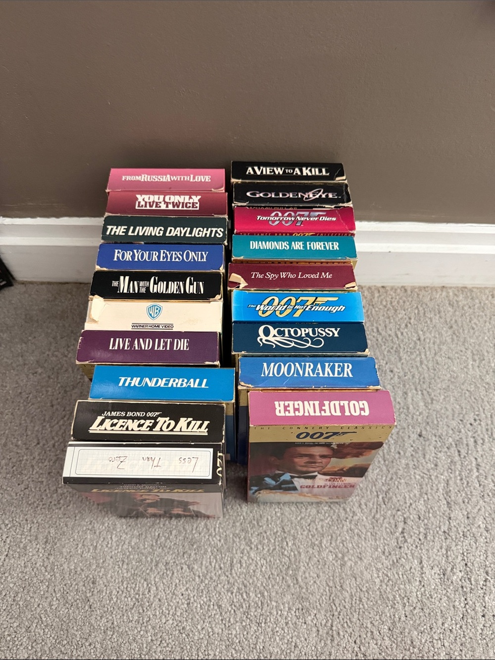 vintage James Bond 007 VHS tapes